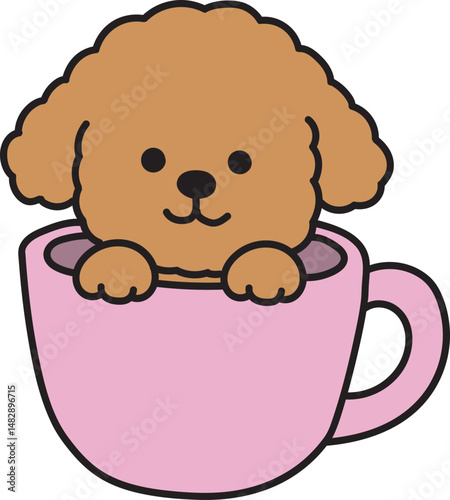 a puppy in a cup

