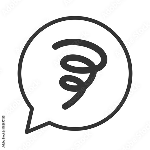 Thinking Bubble Icon – Doodle Style