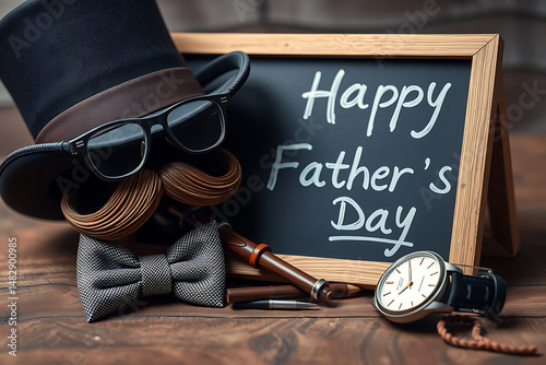 Happy Father's Day Greeting with Vintage Accessories
