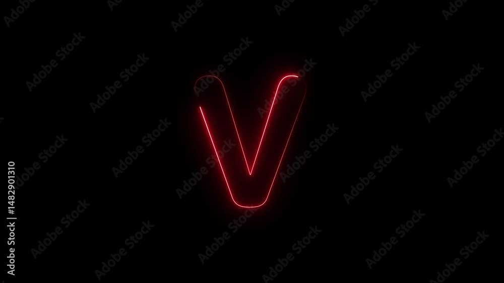 Animated neon letter V, colorful trendy glowing loop neon alphabet letter V, Educational concept neon letter V on black background, Letter V Neon Futuristic Effect Animated neon letter V, colorful trendy glowing loop neon alphabet letter V, Educational concept neon letter V on black background, Letter V Neon Futuristic Effect