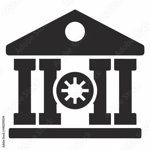 bank vault silhouette icon on white background