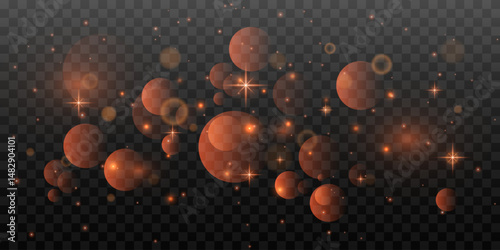 Golden bokeh.Christmas glowing bokeh light.Holiday light effect.Vector