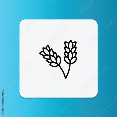 Thin line icon of a lavender flower, symbolizing calmness, relaxation, and floral scent.