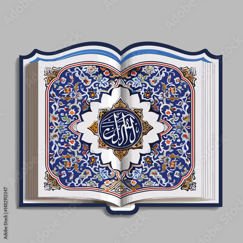 Holy Quran. Islamic book isolated. vector illustration
