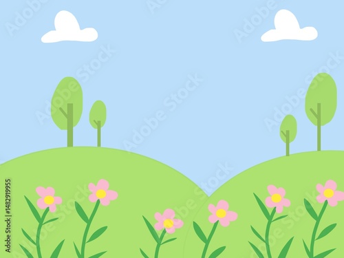 Spring background Illustration Design 