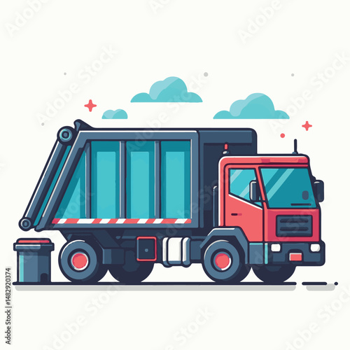 truck, trash, garbage, service, waste, recycling, recycle, rubbish, vehicle, environment, junk, transport, collection, container, transportation, clean, dump, disposal, garbage truck, environmental, r
