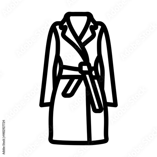Trench Coat Vector Line Icon Design