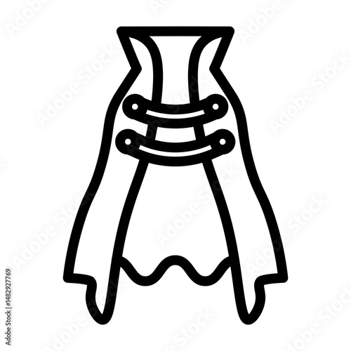Cape Vector Line Icon Design