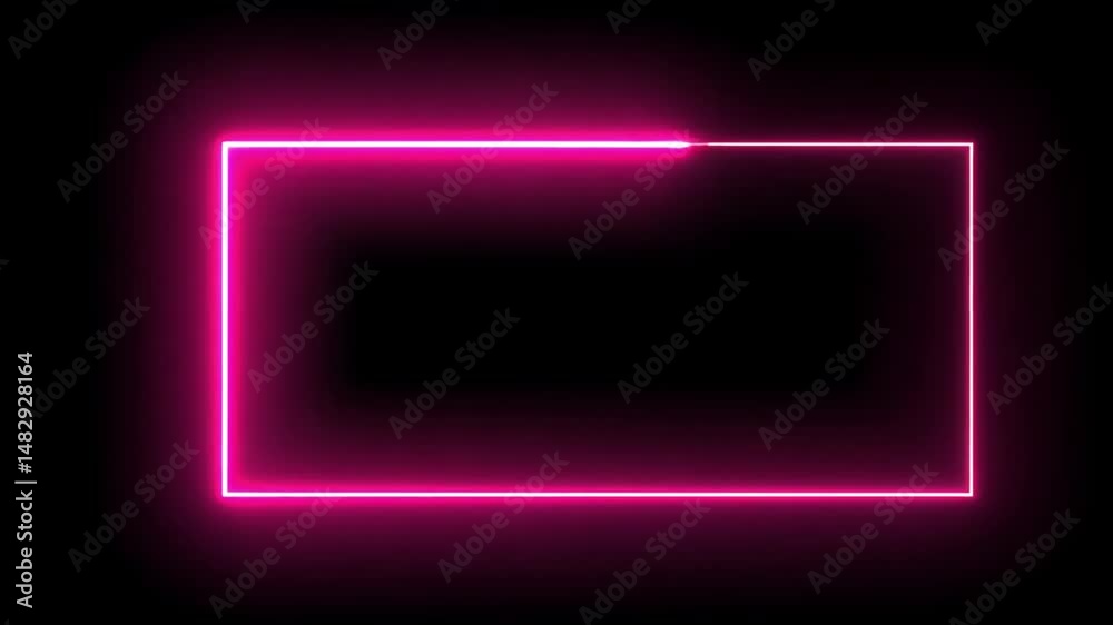 Pink Neon Rectangular Frame, Glowing Border, Digital Art, Abstract Background, Modern Design, Bright Light, Empty Space, Graphic Design Element Pink Neon Rectangular Frame, Glowing Border, Digital Art, Abstract Background, Modern Design, Bright Light, Empty Space, Graphic Design Element