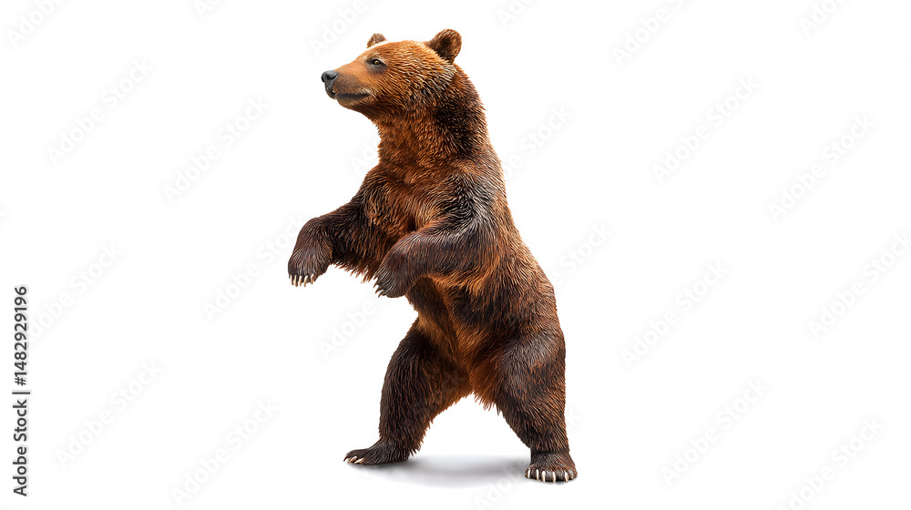 Fototapeta premium A brown bear standing on a white background