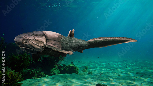 Entelognathus Swimming in Silurian Sea photo