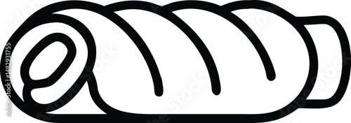 Line Art Icon of a Delicious Swiss Roll Cake