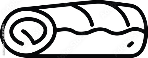Line Art Icon of a Delicious Swiss Roll Cake