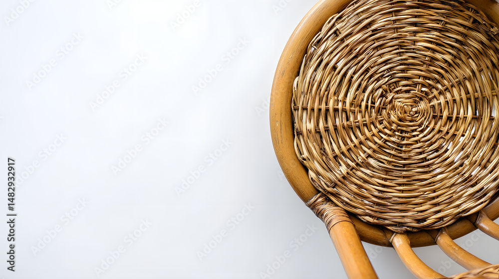 Fototapeta premium A wicker chair with a round seat