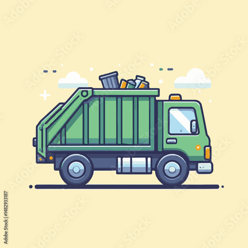 truck, trash, garbage, service, waste, recycling, recycle, rubbish, vehicle, environment, junk, transport, collection, container, transportation, clean, dump, disposal, garbage truck, environmental, r