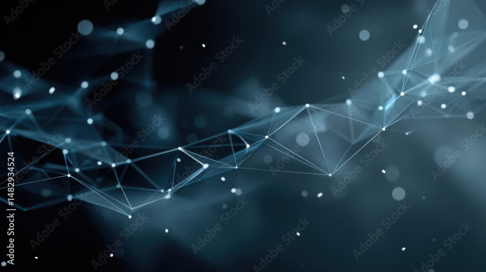 Fototapeta premium Abstract network visualization shows connection points and structure for science or technology concept