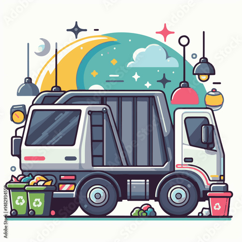 truck, trash, garbage, service, waste, recycling, recycle, rubbish, vehicle, environment, junk, transport, collection, container, transportation, clean, dump, disposal, garbage truck, environmental, r