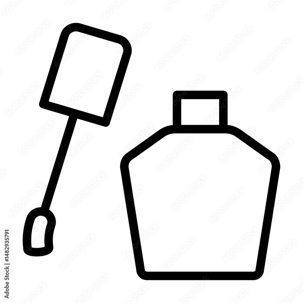 Obraz premium Nail Polish Vector Line Icon Design