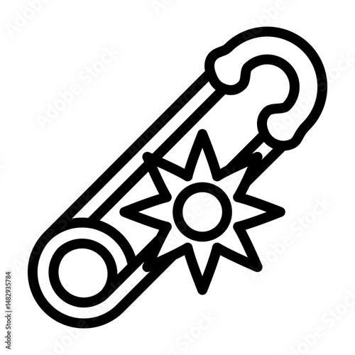 Brooch Vector Line Icon Design