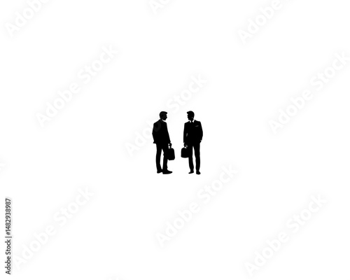 Set of business people, vector silhouettes, group men and women, black color, isolated on white background