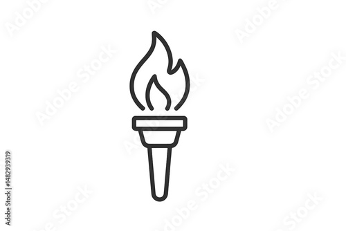 Symbol of unity and hope represented by a flame torch displayed with simplicity and elegance