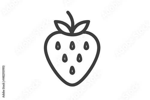 Strawberry drawing representing freshness and sweetness in a simple design on a white background