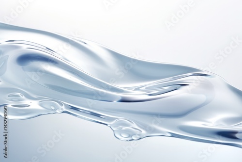 A close-up of a serum gel slowly oozing from a high-end cosmetic tube