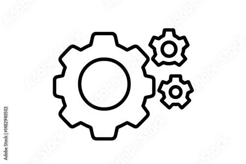 Gear design showcasing interlocking cogs representing mechanisms and engineering concepts in a minimalist style