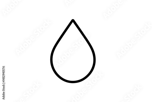 Simple outline of a droplet shape suitable for various design applications and creative projects