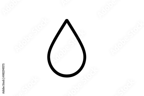 Simple outline of a water droplet against a plain background, symbolizing hydration and nature