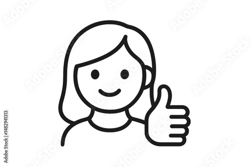 Happy person giving thumbs up in a cheerful gesture of approval and positivity during a bright day