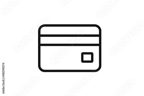 Stylish credit card design featuring minimalistic black outline displayed on a white background