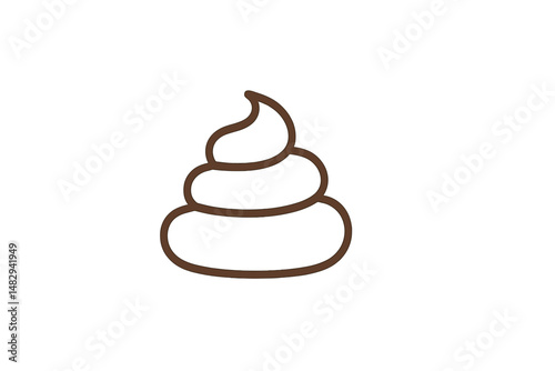 Stylized cartoon illustration of poop emoji symbol on white background