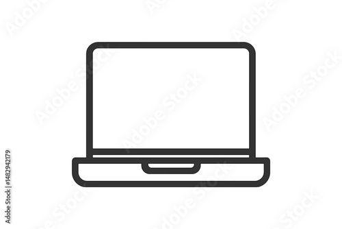 Minimalist design of an open laptop showcasing a clean screen in a modern workspace setting
