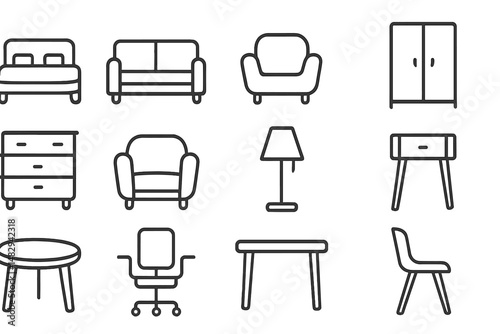 Furniture designs including beds, sofas, cabinets, and tables for modern interiors and home decor inspiration