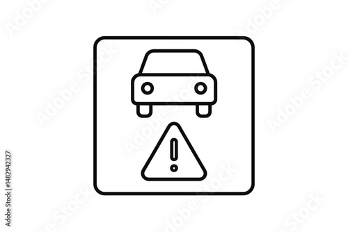 Traffic warning sign indicating potential hazard for vehicles in urban area