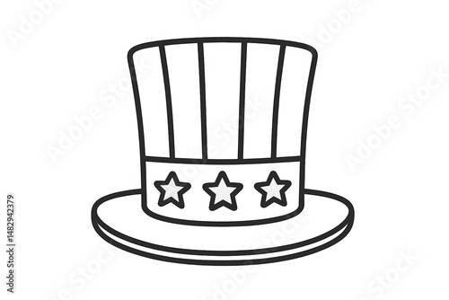 Patriotic top hat with stars design for festive celebrations and events in summer