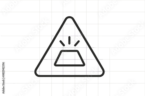 Warning symbol indicating alert or caution for safety in various environments