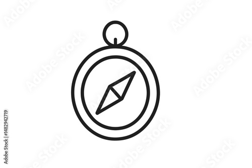 Simple compass design on a white background illustrating direction and navigation concepts