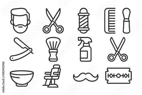 Barber tools and grooming supplies arranged in a creative layout showcasing essentials for hair and beard care