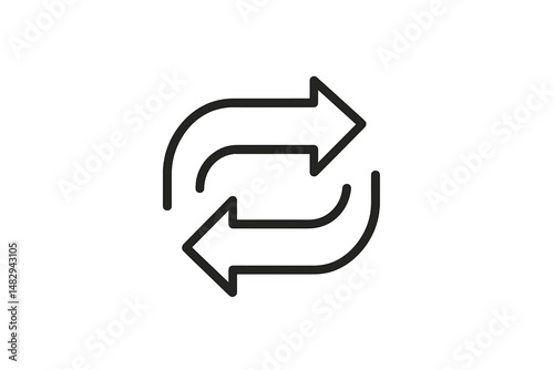 Dynamic arrows illustrating a cycle or exchange concept in a minimalist design suitable for various applications