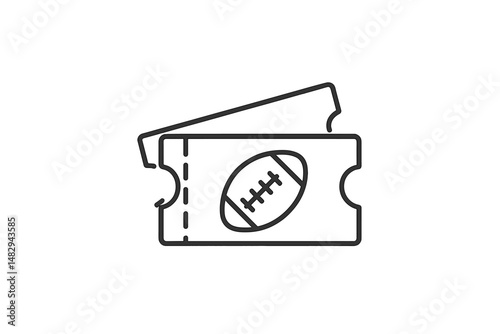 Football ticket design for an exciting match in a stadium during the fall season of 2023