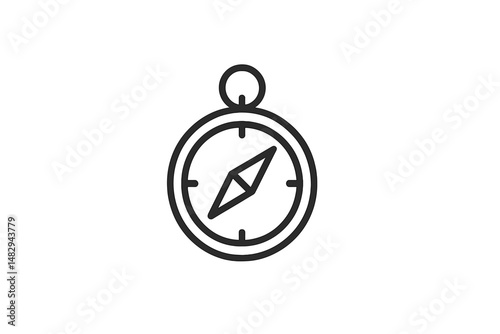 Compass design symbolizing navigation and exploration in a minimalist style for outdoor enthusiasts