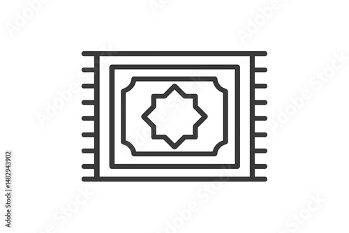 Decorative rug design featuring geometric patterns, suitable for modern interiors and traditional settings