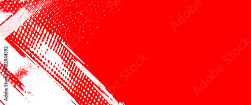 Vector style grunge brush pattern on red background	