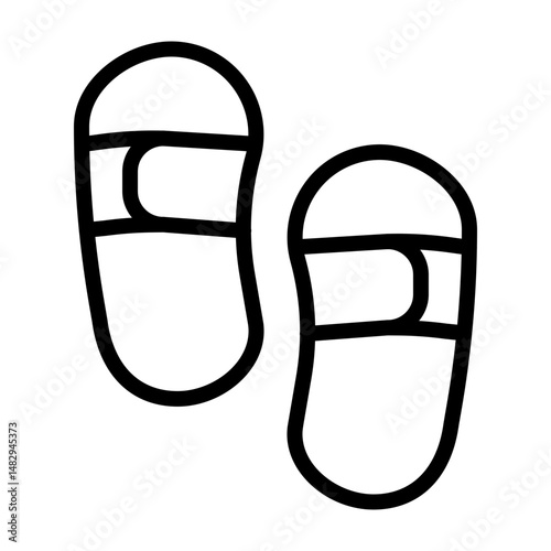 Slippers Vector Line Icon Design