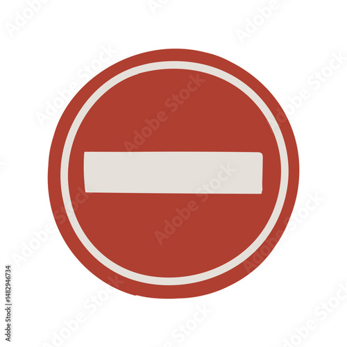 手描きの通行止めの標識イラスト