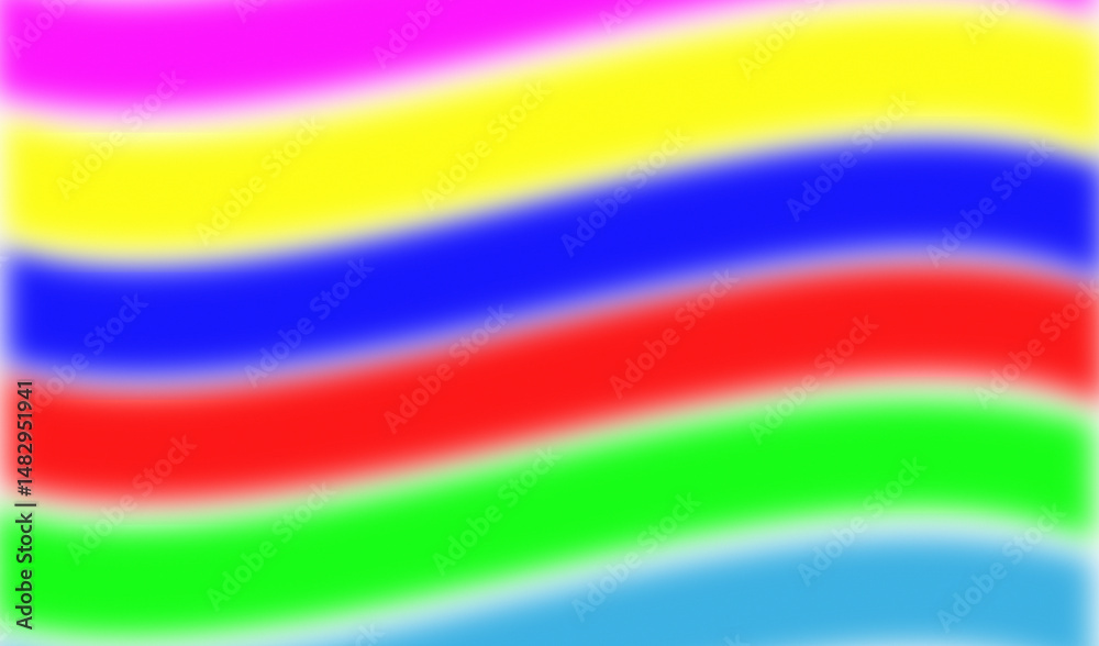 Obraz premium Vibrant Blurred Rainbow Wave Stripes Colorful Abstract Background Design