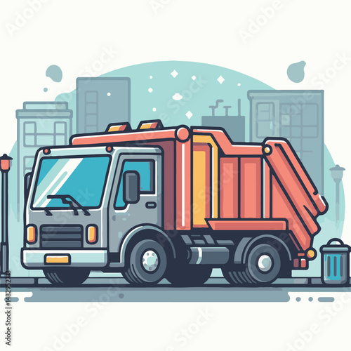 truck, trash, garbage, service, waste, recycling, recycle, rubbish, vehicle, environment, junk, transport, collection, container, transportation, clean, dump, disposal, garbage truck, environmental, r