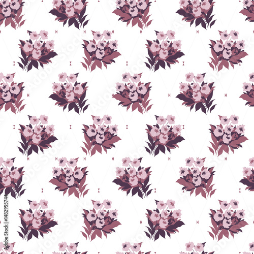 Romantic Pink Tulip Floral Bouquet Harmony Pattern can be use for background and apparel design
